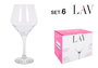 LAV - Set de 6 Copas para Vino y Agua 450 cc, Colección Ella, Dimensiones 20.2 x on 29.7 x 23.2 cm (4 Cajas)