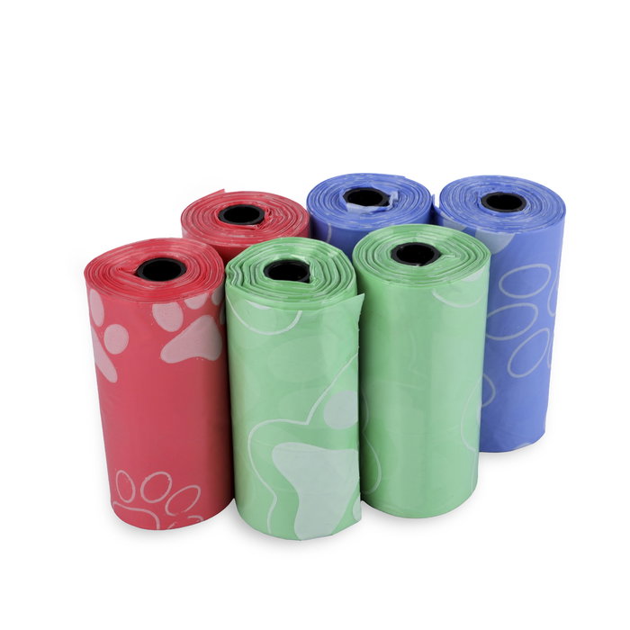 Inde Bolsas para Heces de Mascotas - 6 Rollos de 15 Unidades, Medidas 15.3 x 6.9 cm (24 Unidades)
