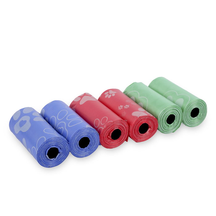 Inde Bolsas para Heces de Mascotas - 6 Rollos de 15 Unidades, Medidas 15.3 x 6.9 cm (24 Unidades)
