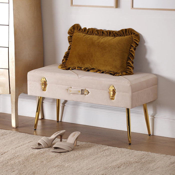 Versa Pie de Cama Petto Beige 42x80 cm