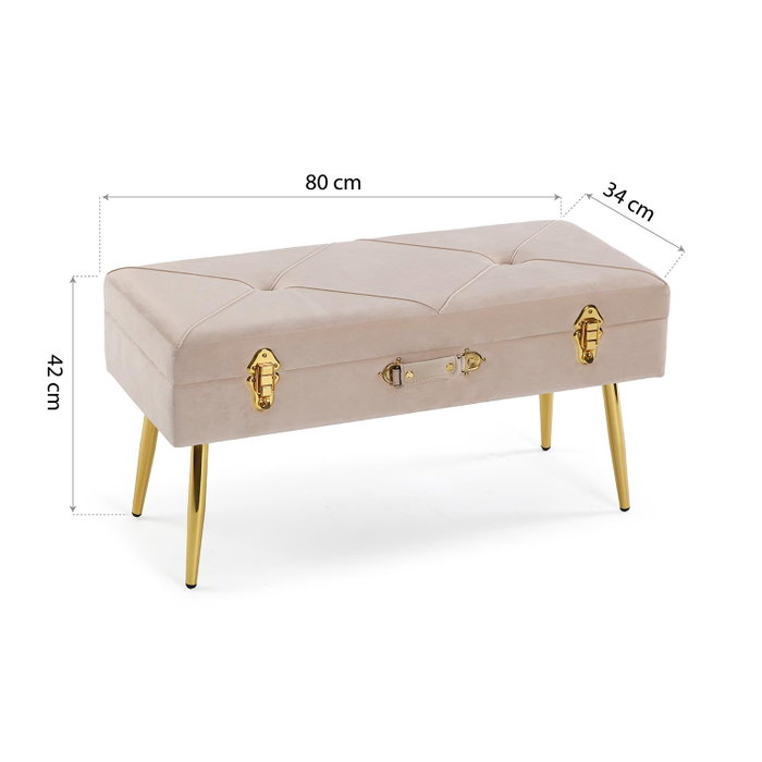 Versa Pie de Cama Petto Beige 42x80 cm
