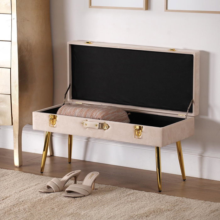 Versa Pie de Cama Petto Beige 42x80 cm