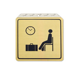 DUVER Placa Aluminio Oro 120x120mm para Sala de Espera
