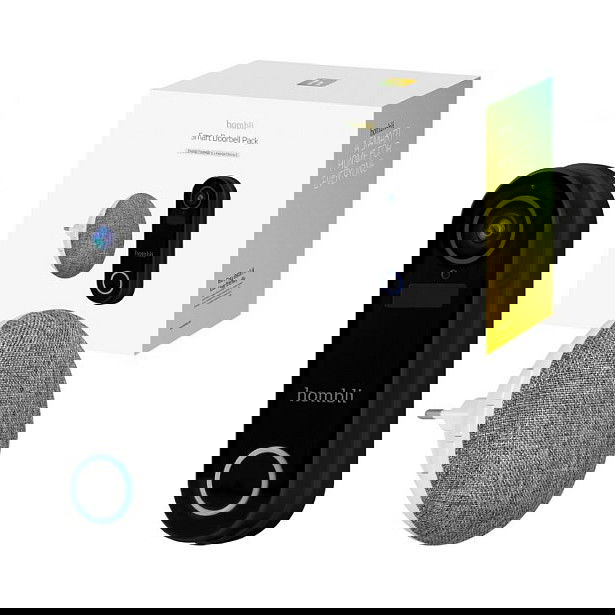 Hombli Timbre Inteligente 2 (Negro) + Gong Inalambrico Wifi Vision Nocturna Deteccion Movimiento Apto Alexa Google IP65 Compatible MicroSD 128GB