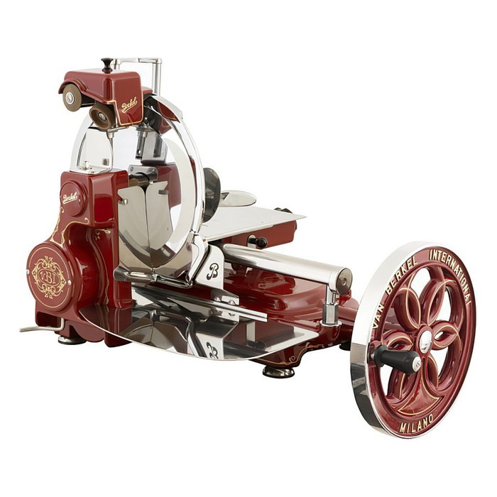 Berkel Volano B114 Cortadora de Fiambres Manual, Disco 31.9 cm, Rebanada 1.5 mm, Aluminio/Rojo/Acero Inoxidable