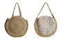 DKD Home Decor Bolso Mediterraneo Natural Negro 12 x 36 x 36 cm (2 Unidades)