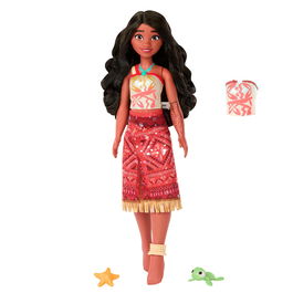 Mattel Muñeca Princesa Vaiana Nadadora JFF09 Disney Princess con Cambio de Color Inspirada en Vaiana 2
