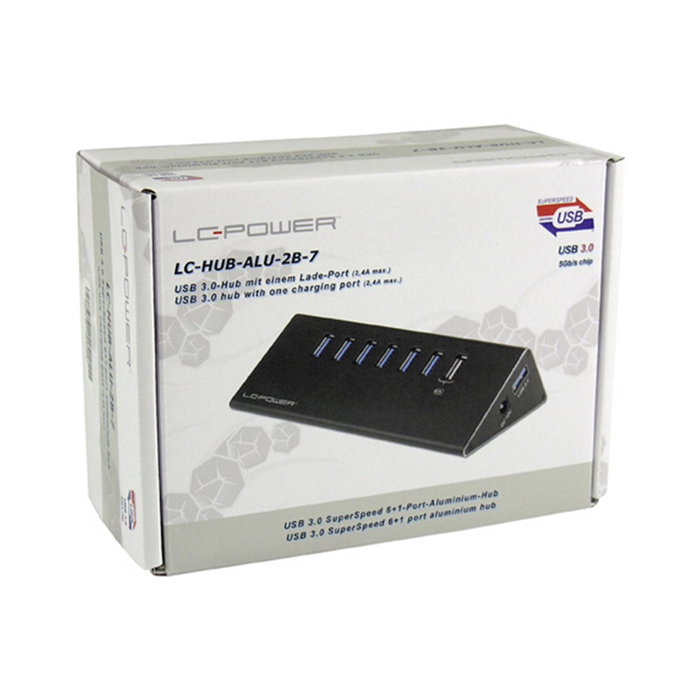 LC-Power LC-HUB-ALU-2B-7 Hub USB 3.0 Negro LC-Power LC-HUB-ALU-2B-7 Hub USB 3.0 Negro