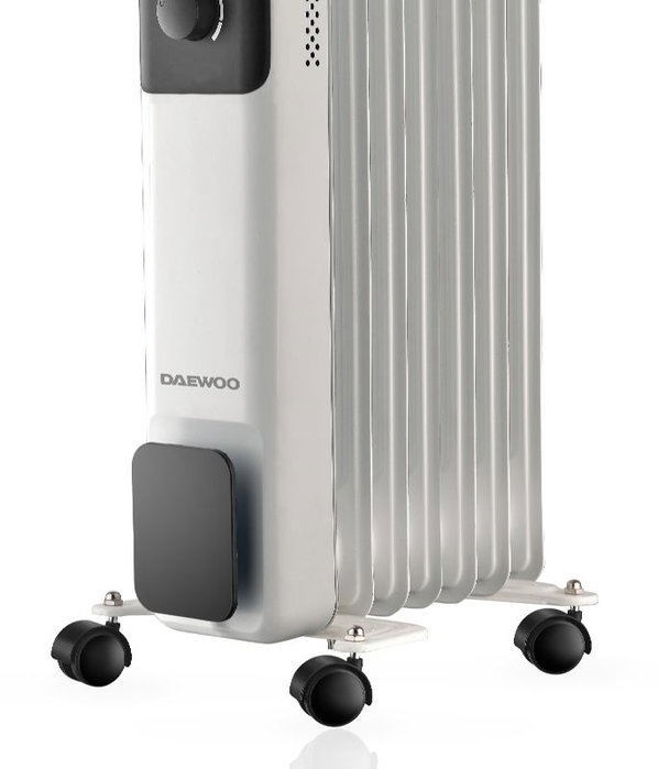 DAEWOO Radiador de aceite de 7 elementos 1500W - 3 niveles - blanco/negro