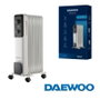 DAEWOO Radiador de aceite de 7 elementos 1500W - 3 niveles - blanco/negro