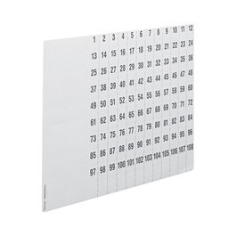 Hager Beschriftungsbogen universZ ZZ90C Numeración 1-108 DIN A4, 10 unidades
