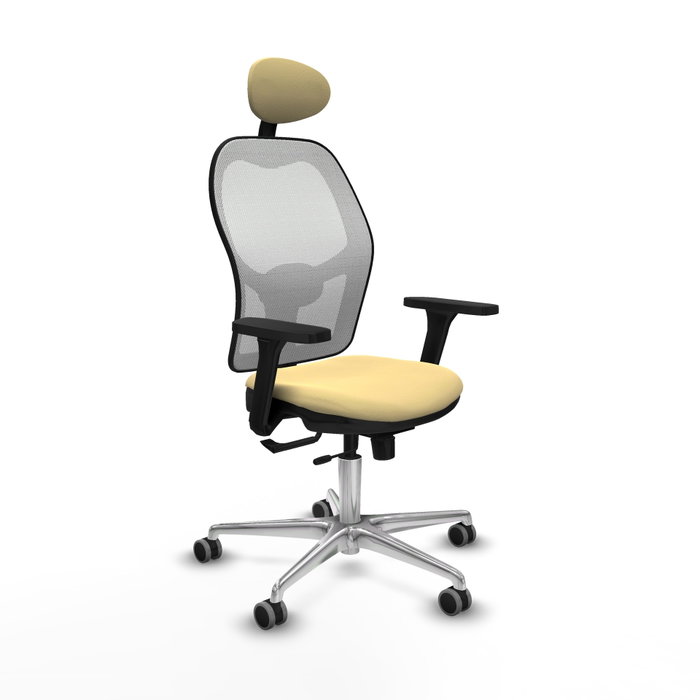 PIQUERAS Y CRESPO Silla de oficina Jorquera con mecanismo Sincro/Traslack, Crema y Blanco PIQUERAS Y CRESPO Silla de oficina Jorquera con mecanismo Sincro/Traslack, Crema y Blanco