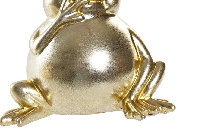 DKD Home Decor Figura de Resina Rana Surtido de 3 Piezas Dorado