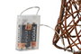 DKD Home Decor Set de 3 Conos de Ratán con LED Natural