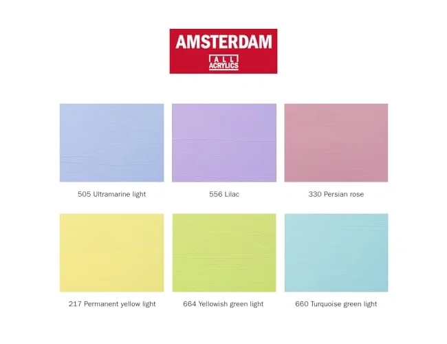 Amsterdam Pintura acrílica 6 colores surtidos pastel de 20 ml