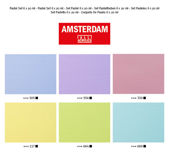 Amsterdam Estuche de pintura acrílica colores pastel serie Standard 6 x 20 ml Amsterdam Estuche de pintura acrílica colores pastel serie Standard 6 x 20 ml