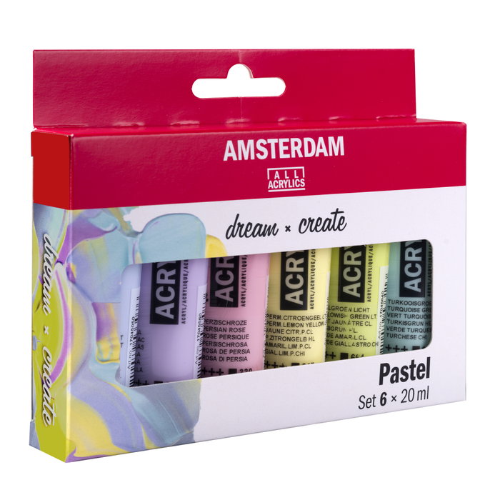 Amsterdam Estuche de pintura acrílica colores pastel serie Standard 6 x 20 ml Amsterdam Estuche de pintura acrílica colores pastel serie Standard 6 x 20 ml
