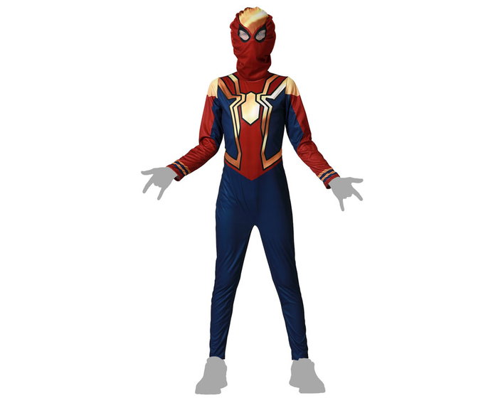 Disfraz Niño Spiderman / Hombre Araña, Traje de Superhéroe de Cómic Completo con Máscara para Carnaval, Talla 3-4 Años, Color Rojo, Poliéster