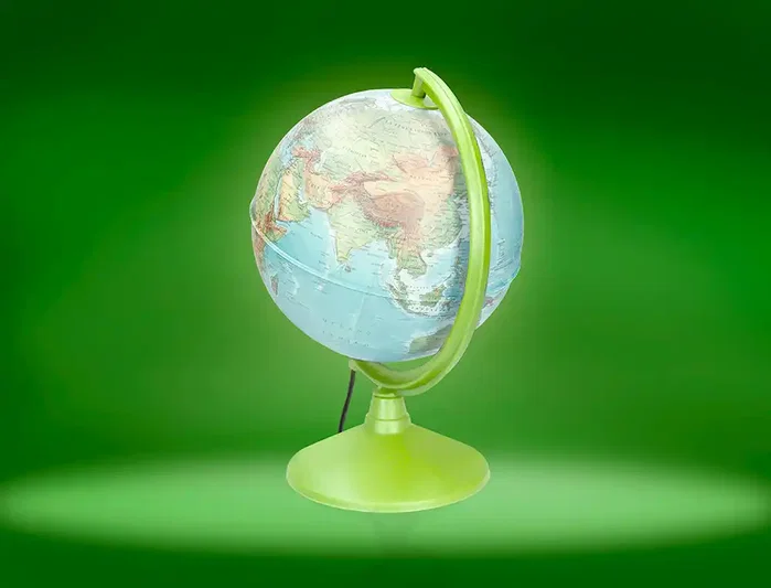 Liderpapel Globo terráqueo con luz físico y político de 20 cm de diámetro