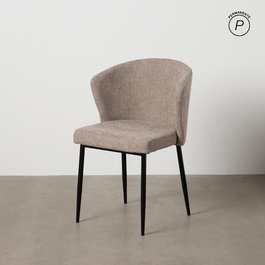 Silla Taupe Tejido-Metal Contract 52,50 X 55 X 80 cm (Set de 2)