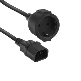 ACT AK5250 Cable de extensión C14 a CEE 7/3 de 0,20 m Negro