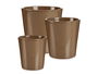 Ibergarden Set 3 Macetas Cerámica Cónica 11 cm, 14 cm, 17 cm Taupe (Set de 6)