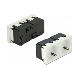 DeLOCK Tomacorriente Easy 45 de 2 vías con disposición de 45°, Blanco, Pack de 5