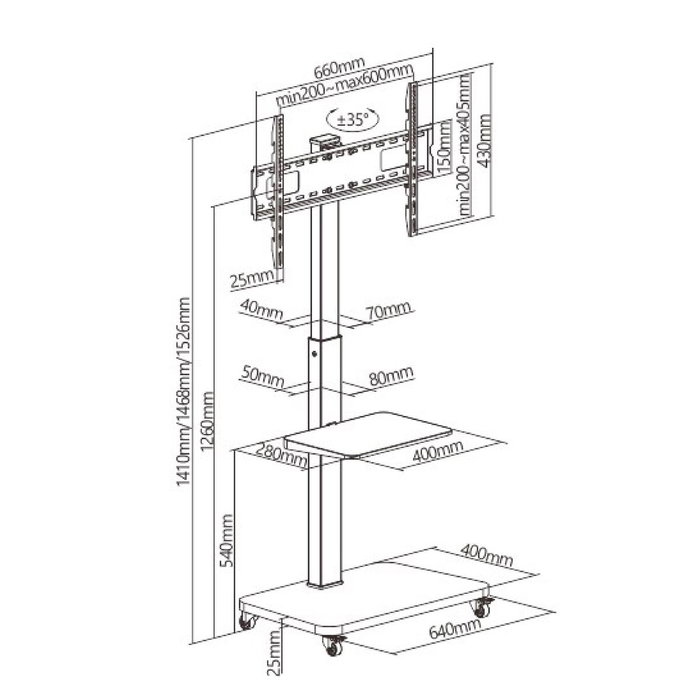 Soporte TV TM Electron 40 kg Soporte TV TM Electron 40 kg