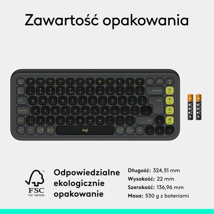 Logitech POP ICON Keys Teclado Inalámbrico Plano Grafito Layout Polaco