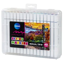 Rotulador Centrum Marker Para Bocetos Doble Punta Estuche De 48