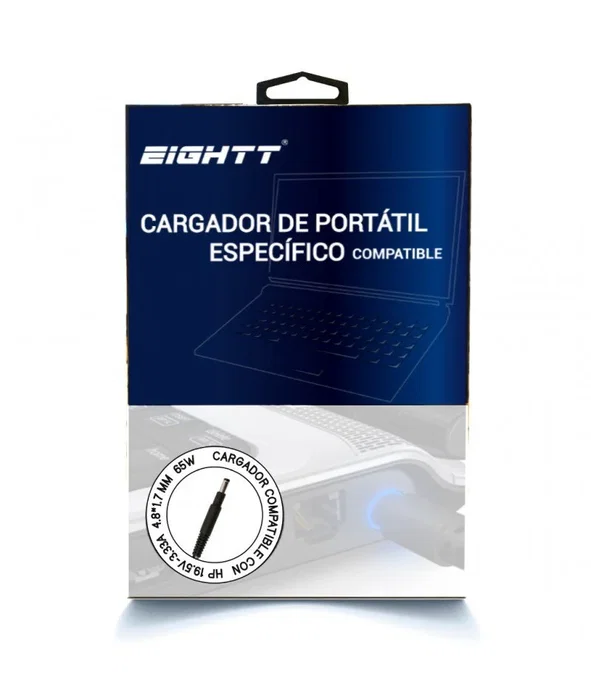Eightt Cargador para Portátil HP 65W 19.5V 4.8mm x 1.7mm EHP65 Eightt Cargador para Portátil HP 65W 19.5V 4.8mm x 1.7mm EHP65
