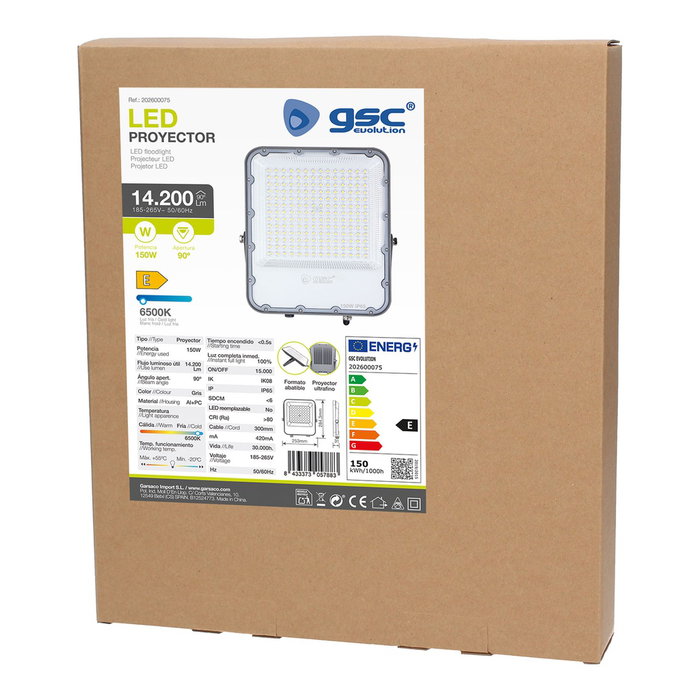 GSC Evolution Proyector LED de Aluminio 150W 6500K Gris IP65