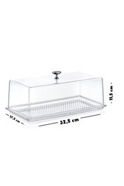 Hermia CLRKS-2 Plato de Servir Pasteles de Plástico Transparente Elegante y Duradero