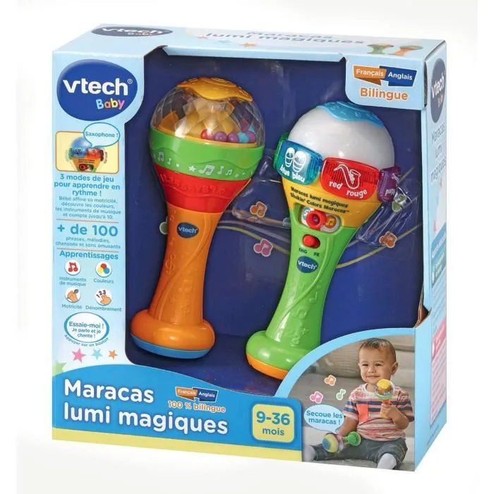 Vtech Baby Magic Lumi Maracas Juguete Musical para Bebés de 9 a 36 Meses Vtech Baby Magic Lumi Maracas Juguete Musical para Bebés de 9 a 36 Meses