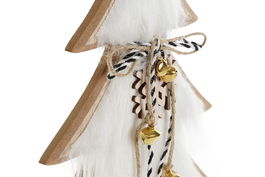 DKD Home Decor Figura Navidad Alpina Natural Blanco Madera 6 x 37 x 22 cm (6 Unidades)