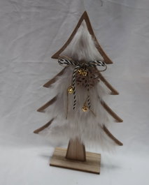 DKD Home Decor Figura de Árbol de Madera Natural y Blanco 22x6x37 cm