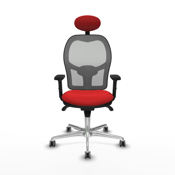 PIQUERAS Y CRESPO Silla de oficina Jorquera con mecanismo Sincro, Rojo y Gris