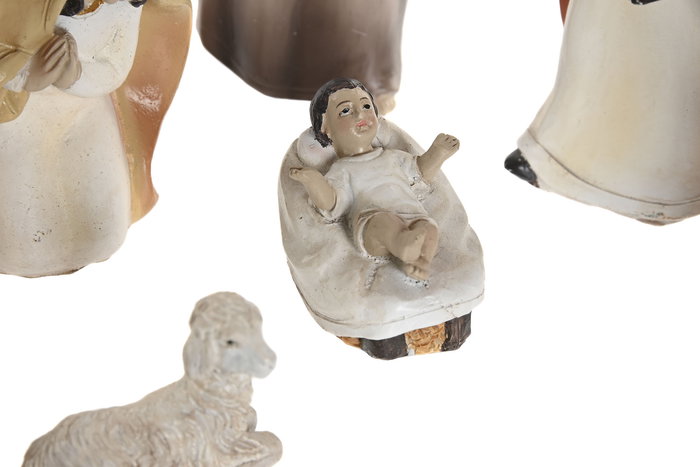 DKD Home Decor Nacimiento Navidad Tradicional Resina Multicolor Set de 11 5 x 10.5 x 5 cm