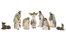 DKD Home Decor Nacimiento Navidad Tradicional Resina Multicolor Set de 11 5 x 10.5 x 5 cm