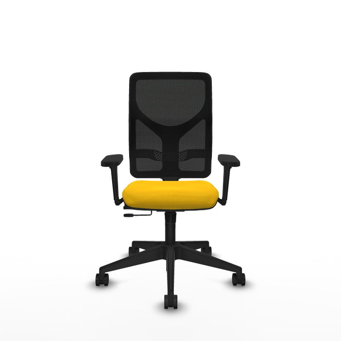 PIQUERAS Y CRESPO Silla de oficina Motilla con mecanismo Sincro/Traslack, Amarillo y Negro
