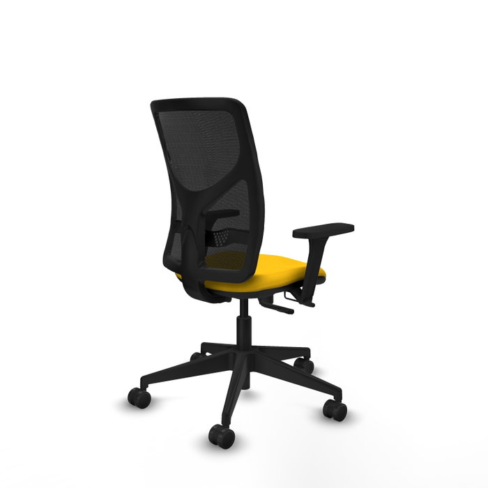 PIQUERAS Y CRESPO Silla de oficina Motilla con mecanismo Sincro/Traslack, Amarillo y Negro