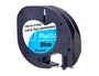 Q-connect Cinta Compatible para Rotuladora DYMO, 12 mm x 4 m, Negro-Ultra Azul, Consumible para Máquina LetraTag