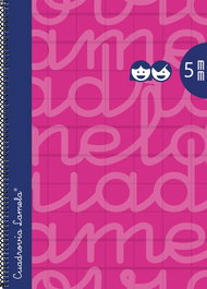 Lamela Bloc Tapa Forrada Fº 80H Cuadrovia 5 Mm Fucsia (Set de 5)