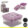 Gondol Caja de Joyas Plástico Transparente y Morado con Cierre 24.5 x 11.5 x 26 cm (Set de 12)