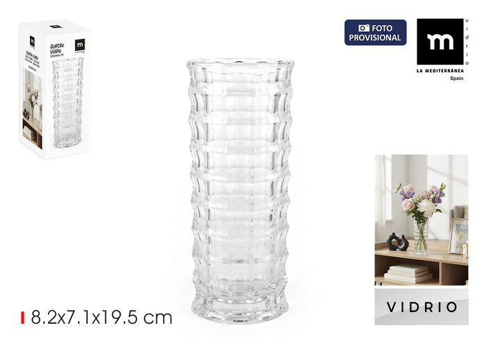 Inde Florero de Vidrio La Mediterranea - 9.1 cm de Ancho x 20.4 cm de Alto x 9.1 cm de Largo (24 Unidades) Inde Florero de Vidrio La Mediterranea - 9.1 cm de Ancho x 20.4 cm de Alto x 9.1 cm de Largo (24 Unidades)