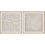 DKD Home Decor Set de 2 Cuadros de Cristal Abstractos 80x80 cm, Beige y Blanco