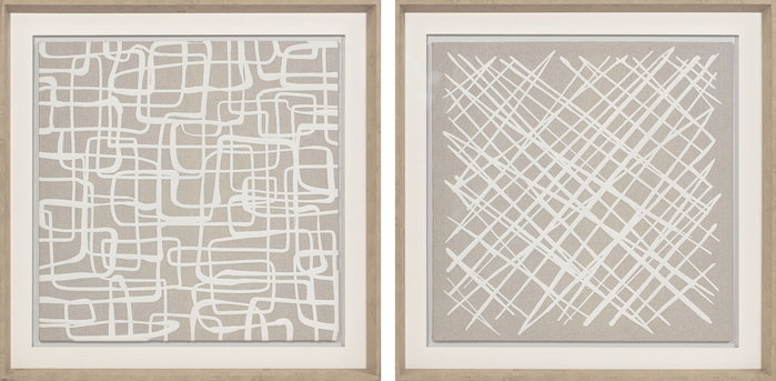 DKD Home Decor Set de 2 Cuadros de Cristal Abstractos 80x80 cm, Beige y Blanco DKD Home Decor Set de 2 Cuadros de Cristal Abstractos 80x80 cm, Beige y Blanco