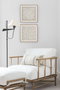 DKD Home Decor Set de 2 Cuadros de Cristal Abstractos 80x80 cm, Beige y Blanco