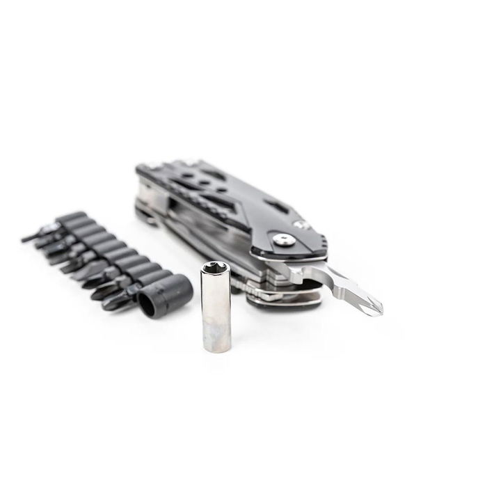 True Handy one Multiherramienta 18 en 1 de Bolsillo con Navaja de Acero Inoxidable y Aluminio con Accesorios Incluidos