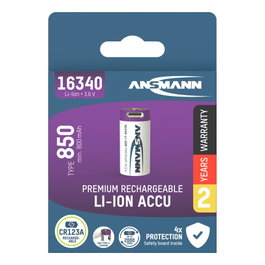 Ansmann 16340 Li-Ion 850mAh 3,6V Micro USB Input